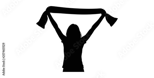 Принти на полотні Sports Fan Scarf Silhouette Vector