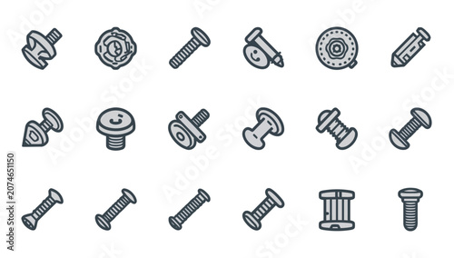 Obraz na płótnie Various types of screws and bolts.