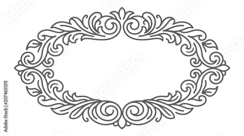 Canvas-taulu Intricate Floral Wreath Design Element.