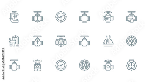 Bild auf Leinwand Industrial Factory Icons and Symbols.