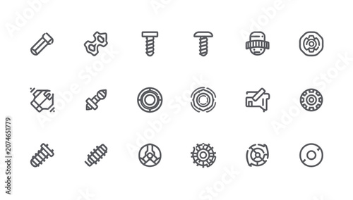 Fotografija Bolts and screws metal fasteners collection.