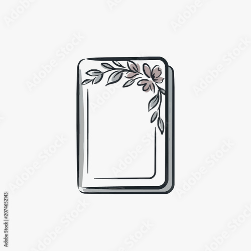 Elegant black and white horse head silhouette illustration.