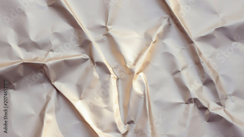 Canvastavla Crumpled paper texture, wrinkled beige background, creased sheet, abstract desig