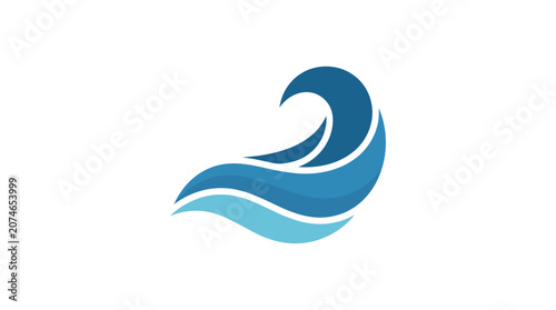 Stylized Wave Icon Representing Water and Ocean.