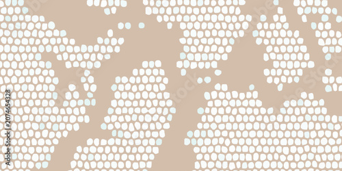 Foto Abstract beige world map background with hand drawn white dots, minimalist globa