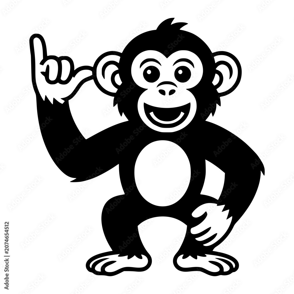 Fototapeta premium Monkey making a shaka sign
