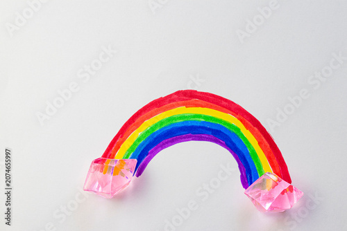 Rainbow on a White Background