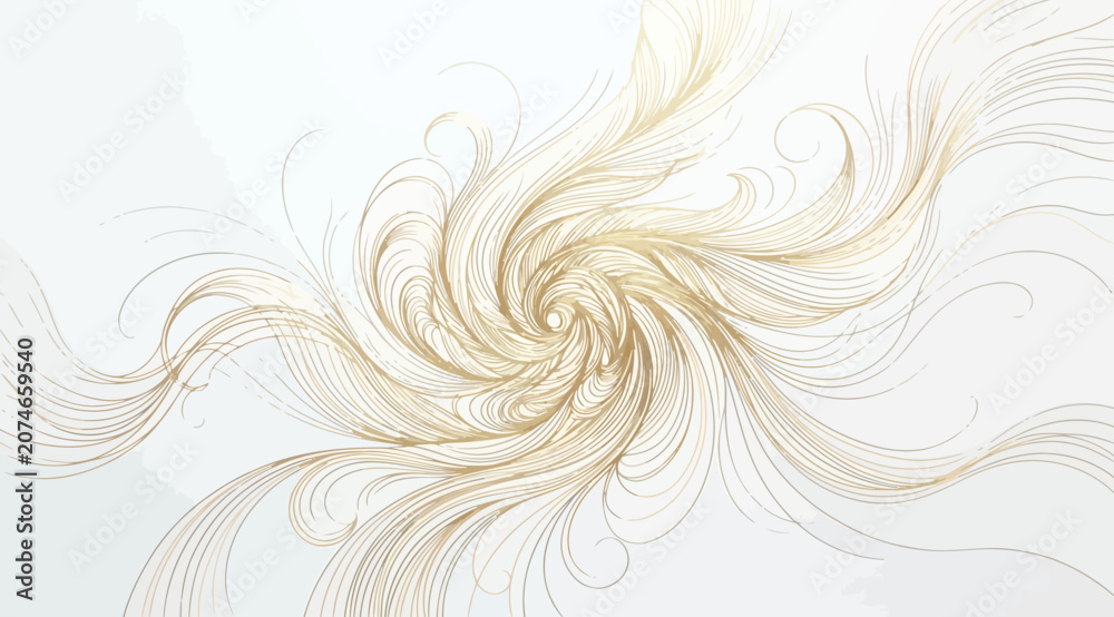 Fototapeta premium Abstract golden swirl of flowing lines