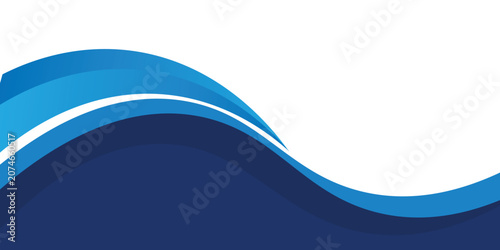 Abstract blue modern business wave banner background.border and header wavy design decoration on white background