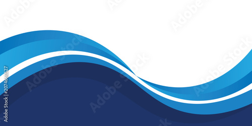 Abstract blue modern business wave banner background.border and header wavy design decoration on white background