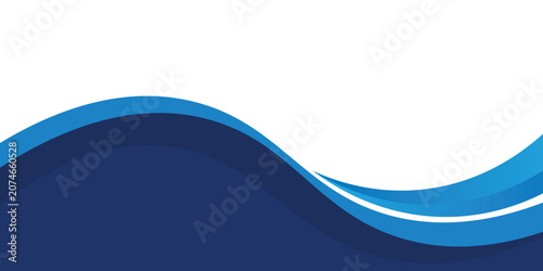 Abstract blue modern business wave banner background.border and header wavy design decoration on white background