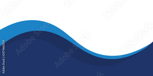 Abstract blue modern business wave banner background.border and header wavy design decoration on white background