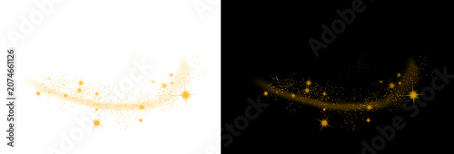 фотографія Dynamic glowing gold lines and radiant stardust sparkle effect png