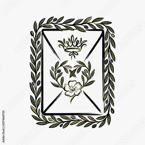 Elegant monochrome illustration of a heraldic eagle emblem.