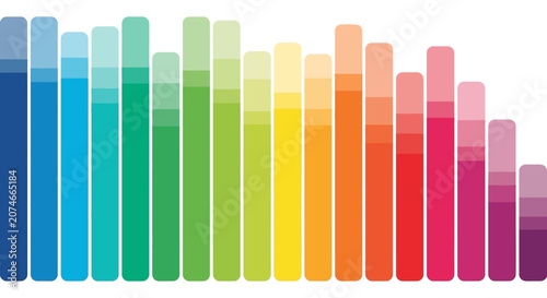 Fotografie Colorful bars in spectrum order.