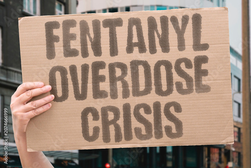 Schilderij op canvas "Fentanyl overdose crisis" The epidemic of fatal reactions worsens