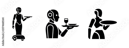 Canvastavla Service Robot Waiter and Hospitality Humanoid Silhouettes