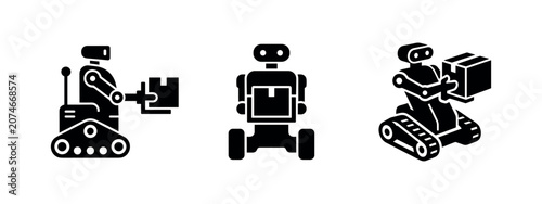 Fotografija Autonomous Delivery Robot Silhouettes for Logistics
