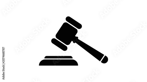 Photos Gavel Silhouette On White Background Legal Justice Symbol