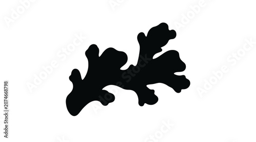 Obraz na plátně Black coral silhouette against a white background