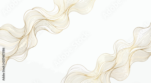 Foto Abstract golden flowing lines background
