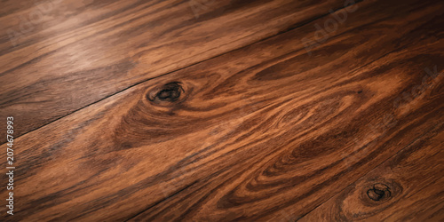 Bild auf Leinwand Rich dark brown wood texture with distinct grain hardwood background material ca
