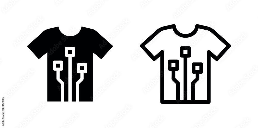 Naklejka premium Smart T-shirt with Circuit Board Design Icon