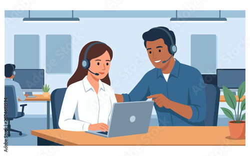 Modern Customer Service And Online Support Flat Vector Collection For Help Center, Contact Center And Client Assistance