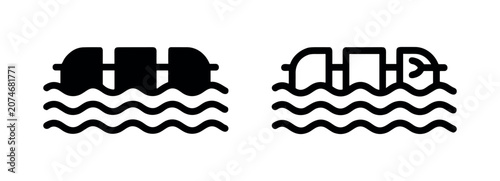 Tableau sur toile Wave energy converter icon, symbolizing marine renewable energy and ocean power