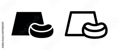 Bilde på lerret Jelly bean and wrapper icons, solid and outline