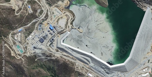 Cuadro en lienzo Las Bambas Tailings Dam Satellite View, Peru