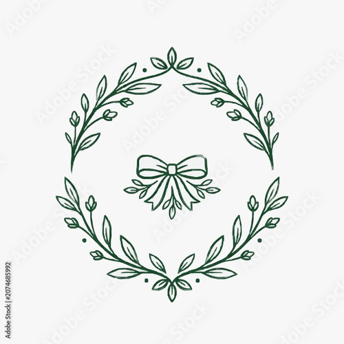 Minimalist line art floral composition with daisies and leaves.