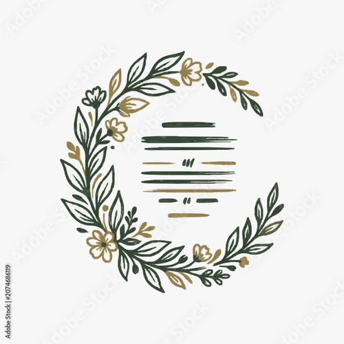 Minimalist line art illustration of a blooming flower.