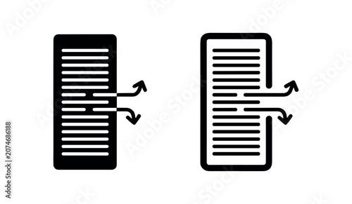 Принти на полотні Document with outgoing arrows icon, data export and sharing symbol