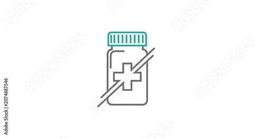 Prohibition Symbol Depicting Medication, Signifying No Access or Dispensation