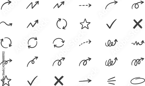 Fotografie Assorted vector icons including arrows circles stars