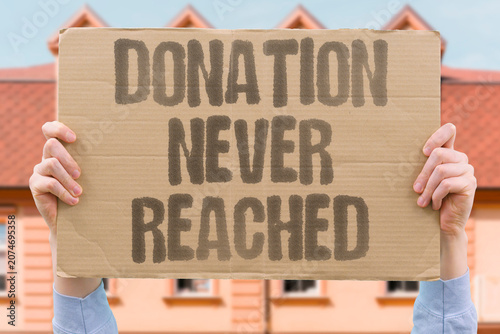 Cuadro en lienzo "Donation never reached" Contributions did not benefit the intended cause