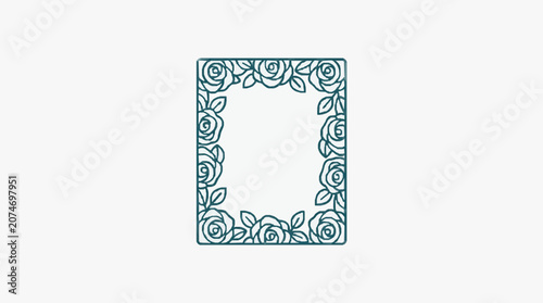 Foto Intricate black and white floral design border.