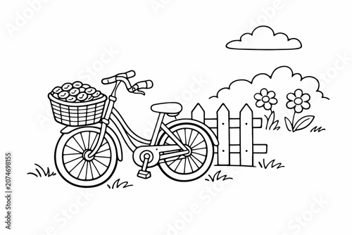Konstfotografi Bicicleta con cesta de monedas