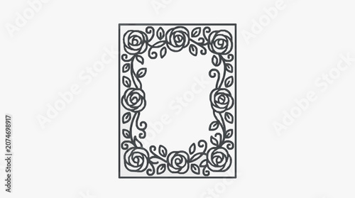 Intricate black and white floral pattern design.