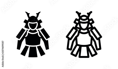 Foto Samurai armor icon set