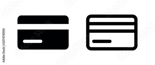 Bild auf Leinwand Credit card icon set, outline and filled glyph style, financial payment and banking symbol for transactions