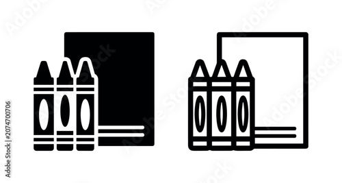 Fotografie Crayons and paper icon