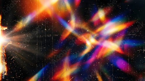 Abstract light color spectrum beam lens flare bokeh background