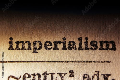 Фотография Word imperialism on dictionary page, macro close up