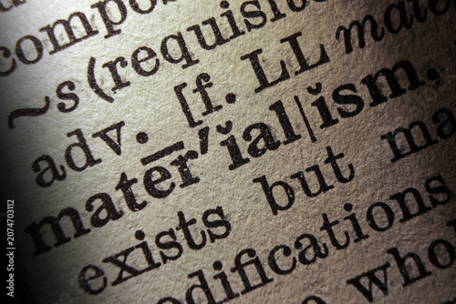 Vászonkép Word materialism on dictionary page, macro close up