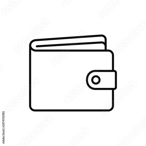 A black line drawing of a wallet