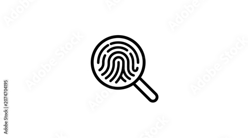 Obraz na płótnie Magnifying glass with fingerprint inside.