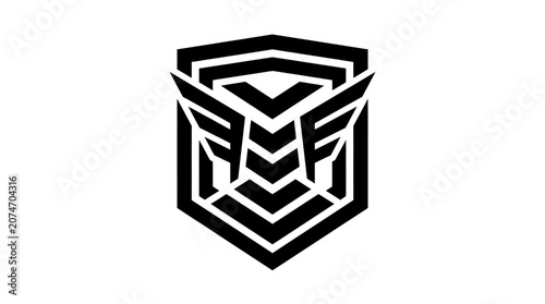 Fotografie Transformers Robot Face Logo Design.