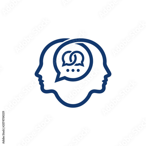Fotografie Two Heads Talking Communication Concept.